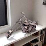 Metal Handmade Vintage Motor Bike Miniature Showpiece 5x3 Inches