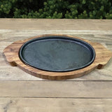 Wooden Sizzler Plate with Stand 13x7x9.5 inches