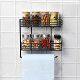2-Tier Rack Kitchen Organiser, Wall Mounted Kitchen Roll Holder