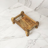 Mango Wood Cot (Charpai, Cart) Snacks Serving Platter Small Size