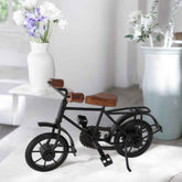 Wooden and Wrought Iron, Small Miniature Cycle-Bicycle (9x7x3 inch, Black)
