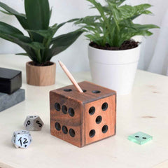 Wooden Paper Weight | Cube dice Pen Holder 3x3 Inches