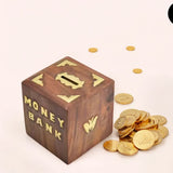 Handmade Wooden Boxes Money Bank, Gullak for Kids 21 x 10 x 10 cm