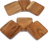 Acacia Wood Square Shape Coaster Set