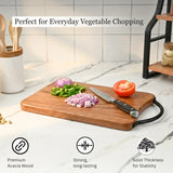 Acacia Wood Chopping Board with Metal Handle