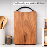 Acacia Wood Chopping Board with Metal Handle
