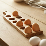 Acacia Wood Egg Tray 12 Eggs Holder