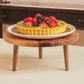 Acacia Wood Pedestal Cake Stand