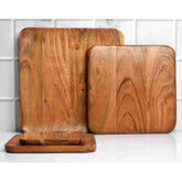 Acacia Wood Serving Dishes for Serving & Desserts Set of 4 Trays