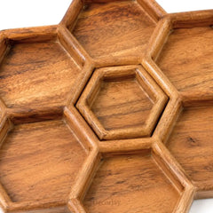 Wooden 7 Compartment Snack & Appetizer Tray, Platter