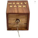 Handmade Wooden Boxes Money Bank, Gullak for Kids 21 x 10 x 10 cm