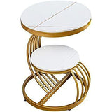 Multipurpose Metal Round End Table for Living Bedroom Space Saver