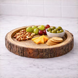 Handmade & Handcrafted Round Wooden Serving Tray Platter