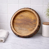 Handmade & Handcrafted Round Wooden Serving Tray Platter