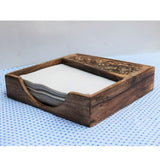 Wooden Mango Leaf Design tissue/napkin holder