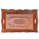 Sheesham Wooden Handmade Rectangular Serving Tray 12.5x8.5 inches