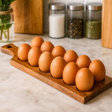 Acacia Wood Egg Tray 12 Eggs Holder