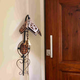 Wooden Iron Doorbell Wall Hanging with Brass Bell 11.5 cm x 10 cm x 14 cm