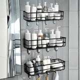 Bathroom Shelves Kitchen Multipurpose Rack with 4 Hook - Decorlay