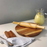 Teak Wood Chakla, Belan with Stand Set