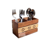 Decorlay Wooden Cutlery Holder/Stand | Color: Brown - Decorlay