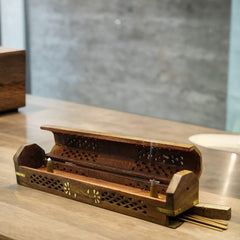 Sheesham Wooden Incense Stick Holder Aggarbatti Box Ash Catcher