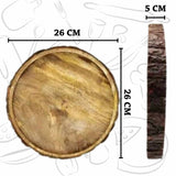 Handmade & Handcrafted Round Wooden Serving Tray Platter - Decorlay