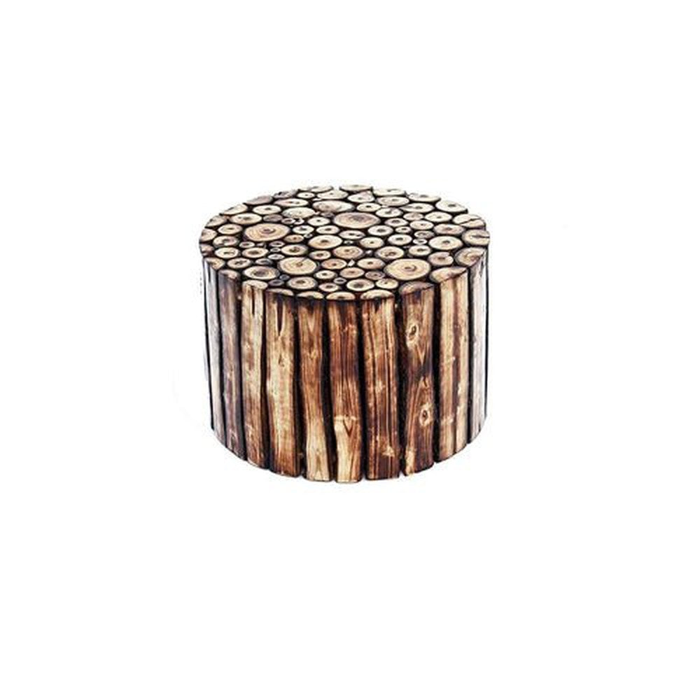 Handmade Round Shape Table Natural Wood 12 x 12 Inches - Decorlay