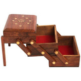 Handmade Wooden Jewellery Box, Jewel Storage Organizer 5 x 3.5 x 4.7 Inches