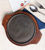 Iron Sizzler Plate/Tray with Wooden Brownie Sizzler Plate 9x7 Inches - Decorlay