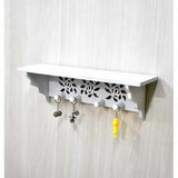 MDF Wall Floating Shelf Wall Mounted with Hooks for Kitchen - Decorlay