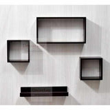 MDF Wall Shelves for Living Room Floating Rack | Set of 4 - Decorlay