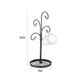 Metal Tea Coffee Cup Holder with 4 Arm Cup Hook Stand in Tree Shape - Decorlay