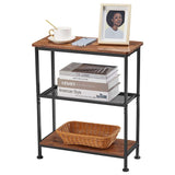 Nightstand Coffee Table for Small Spaces Vintage Simple Rustic Side Table, Slim Bedside Couch Shelf - Decorlay