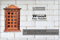 Sheesham Wooden Wall Hanging Key Holder Rectangular Shape - Decorlay