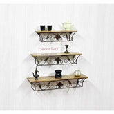 Space Saving Hanging Wall Shelves Rack for Living Room | Set of 3 - Decorlay