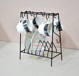 Space Saving Wrought Iron Cup and Saucer Stand Cup Holder - Decorlay