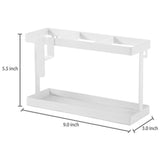 Wall Mounted Bathroom Rack, Hair Accessory Organizer | White 9x3x5.5 Inches - Decorlay