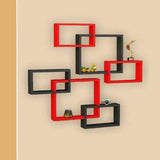 Wood Intersecting Floating Shelves | Set Of 6 - Decorlay