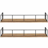 Wooden and Metal Floating Wall Shelves 18x4x4 Inches - Decorlay