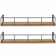 Wooden and Metal Floating Wall Shelves 18x4x4 Inches - Decorlay