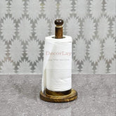 Wooden Antique Tissue Paper Holder, Napkin Roll Holder 6x6x10 Inches - Decorlay