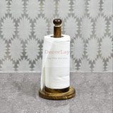 Wooden Antique Tissue Paper Holder, Napkin Roll Holder 6x6x10 Inches - Decorlay