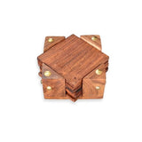 Wooden Coasters for hot/Cold Drink, Decorative Coaster Set 4x4x3 Inches - Decorlay