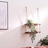 Wooden Floating Wall Shelf Organizer Distressed Hanging Storage Shelves - Decorlay