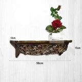 Wooden Handcarved Wall Shelves Rack for Wall Decor and Living Room - Decorlay