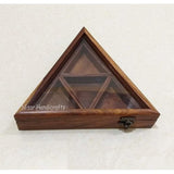 Wooden Handmade Masala box mulipurpose triangle shapes