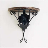 Wooden & Iron Decorative Wall Bracket Shelf 4x8x9 inches - Decorlay