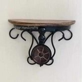 Wooden Iron Decorative Wall Hanging Shelf 6x4x6 Inches - Decorlay