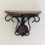Wooden Iron Decorative Wall Hanging Shelf 6x4x6 Inches - Decorlay